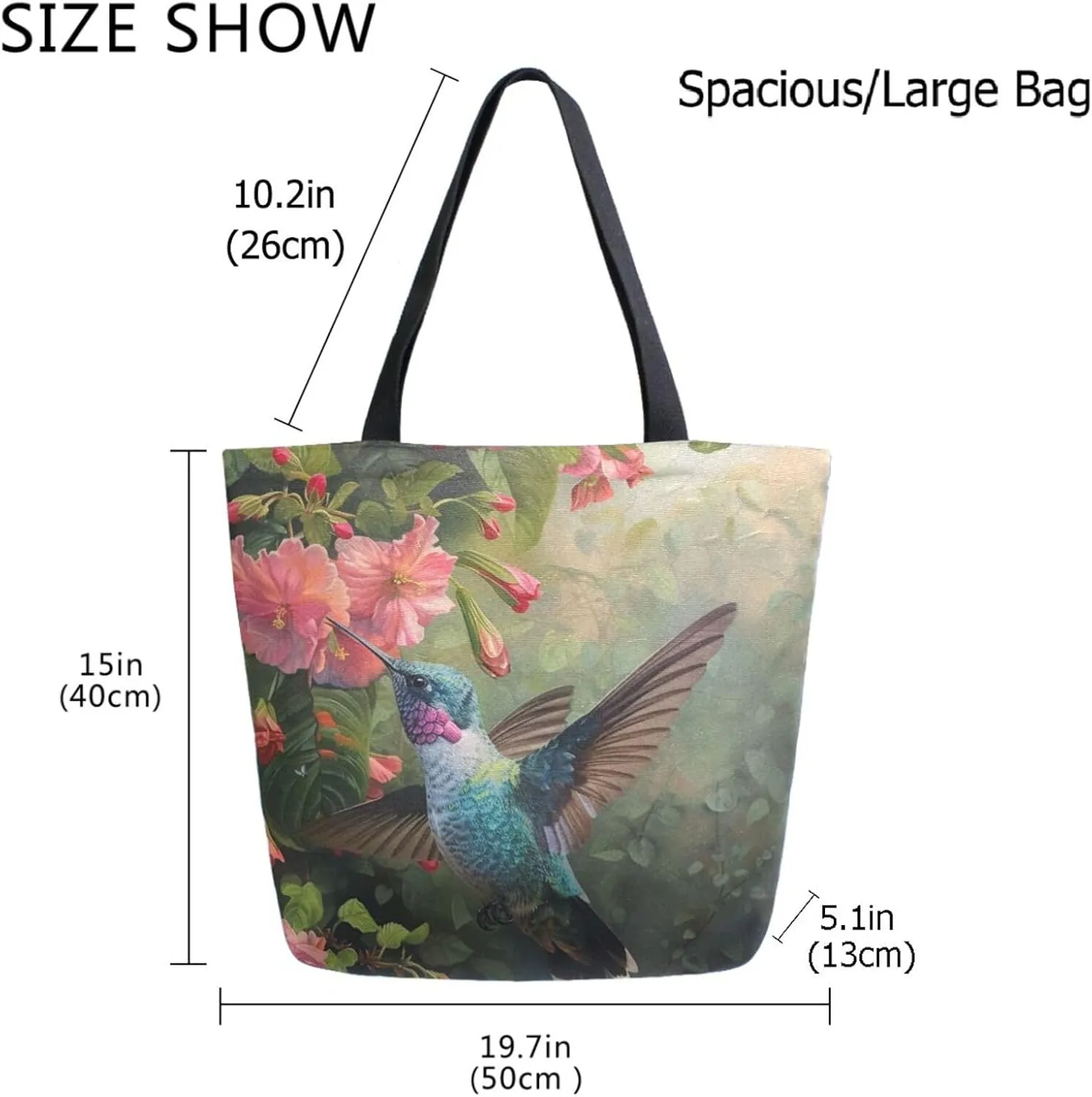 Trendy Cute Printed Pattern Extra Large Shoulder Tote Bag for Beach Travel Weekender Gym Grocery Shopping