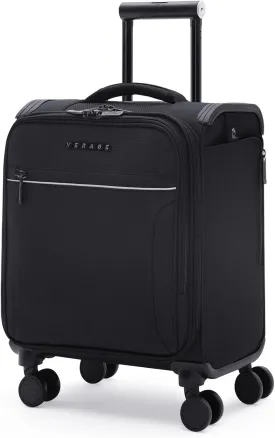 Verage Toledo Underseat Carry On Luggage 15-Inch Softside Small Suitcase with Spinner Wheels & USB Port (Black, Carry-On 15-Inch)