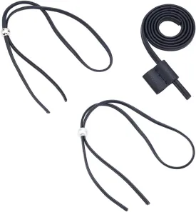 WADORN 3 Styles Leather Bucket Bag Drawstring, PU Leather Purse Pull String Strap Detachable Drawstring Hobo Bag Pull String Fringe Bag Bunches Pocket Backpack Drawstring, Black(39 Inch, 47 Inch)