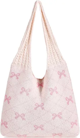 WantGor Crochet Bags, Beach Mesh Tote Bag Womens Shoulder Shopping Handbag Casual Travel Totes Bag Foldable Hobo Bags