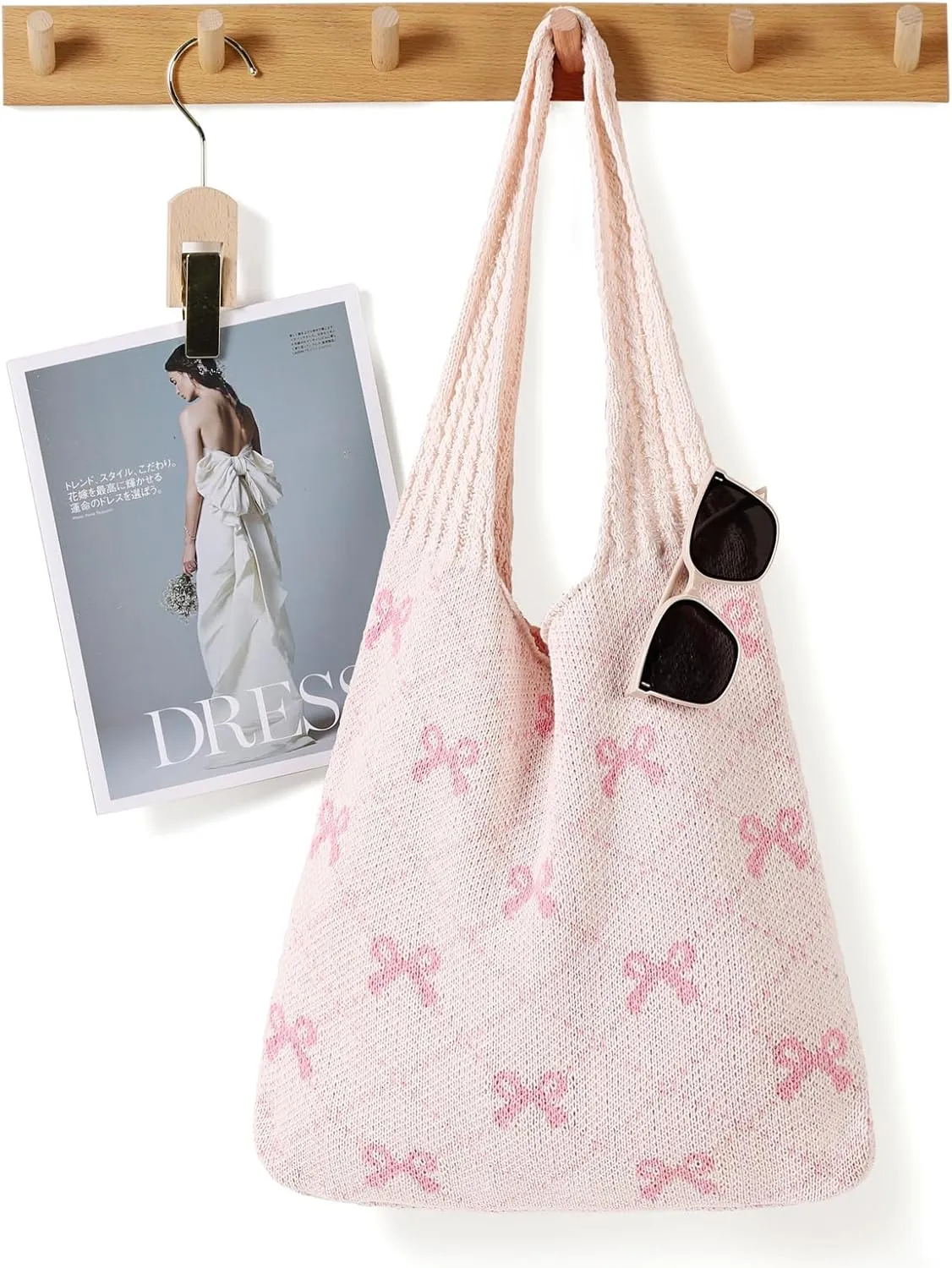 WantGor Crochet Bags, Beach Mesh Tote Bag Womens Shoulder Shopping Handbag Casual Travel Totes Bag Foldable Hobo Bags