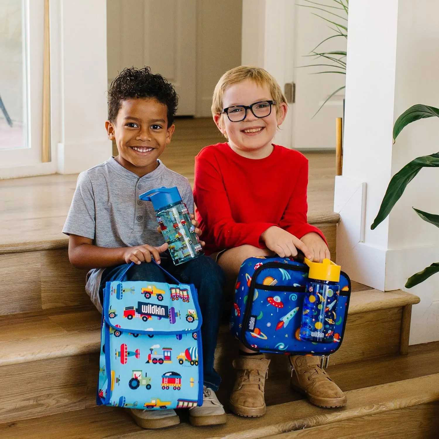 Wildkin Kids Insulated Lunch Bag  Reusable, Ideal for Hot/Cold Snacks, School & Travel - Trains, Planes and Trucks