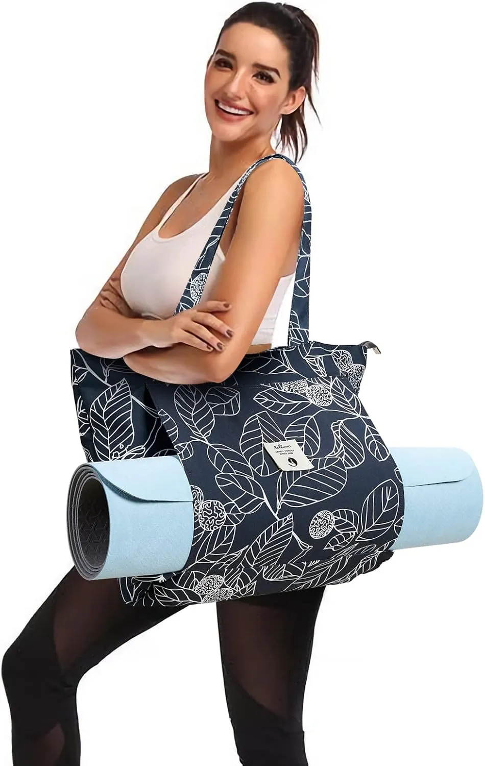 WLLWOO WLLWOO Yoga Bags for Women with Yoga Mats Bags Carrier Carryall Canvas Tote for Pilates Shoulder for Travel Office Beach Workout
