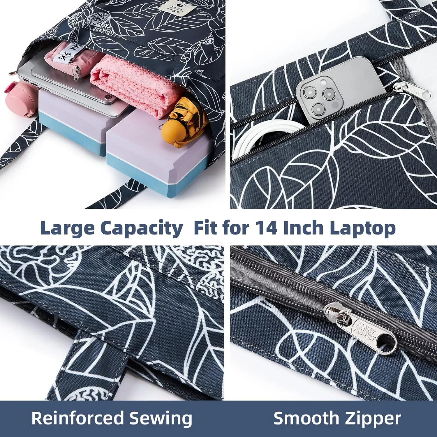 WLLWOO WLLWOO Yoga Bags for Women with Yoga Mats Bags Carrier Carryall Canvas Tote for Pilates Shoulder for Travel Office Beach Workout