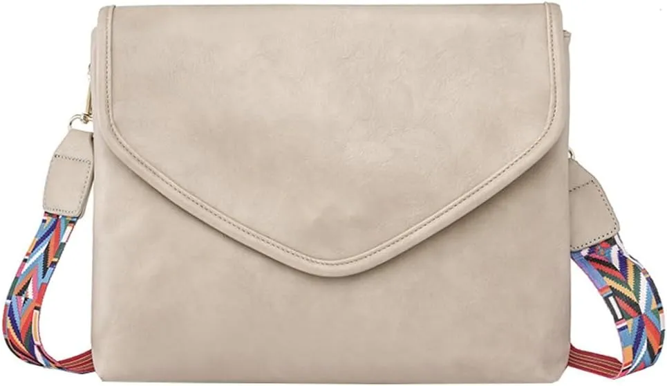 Women's Messenger Bag Leather Shoulder Bag Retro Clutch Purse Crossbody Bag Large Vegan Leather Envelope Bag Handbags