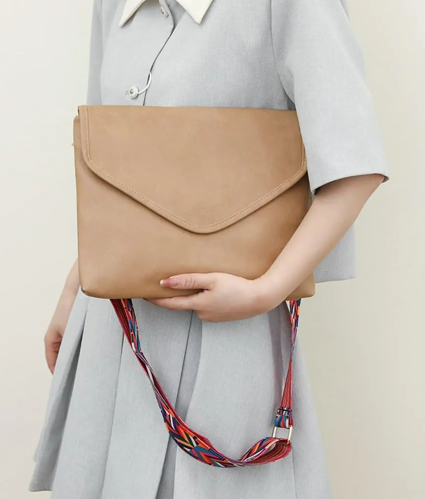 Women's Messenger Bag Leather Shoulder Bag Retro Clutch Purse Crossbody Bag Large Vegan Leather Envelope Bag Handbags