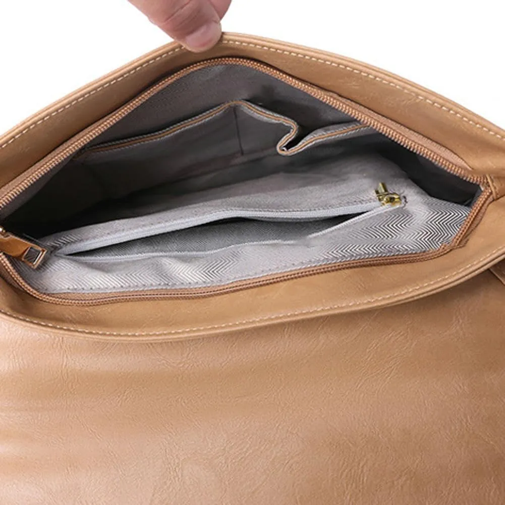 Women's Messenger Bag Leather Shoulder Bag Retro Clutch Purse Crossbody Bag Large Vegan Leather Envelope Bag Handbags