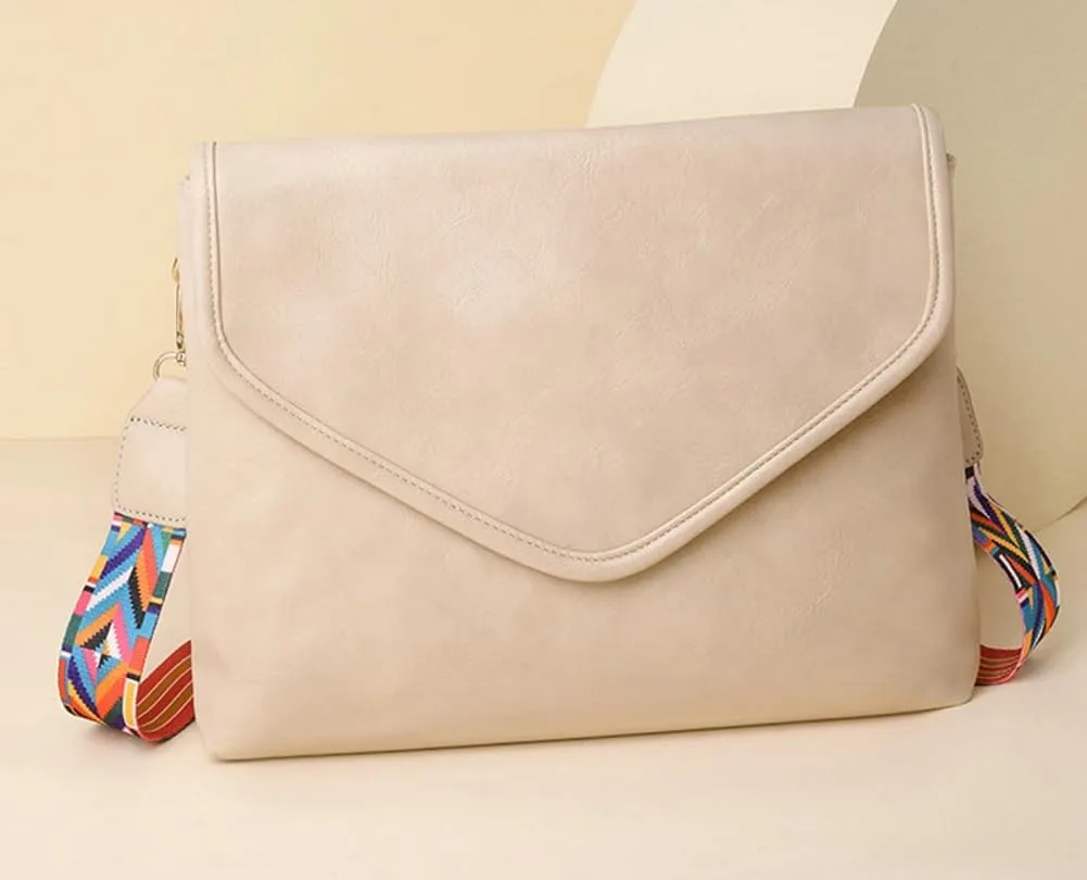 Women's Messenger Bag Leather Shoulder Bag Retro Clutch Purse Crossbody Bag Large Vegan Leather Envelope Bag Handbags