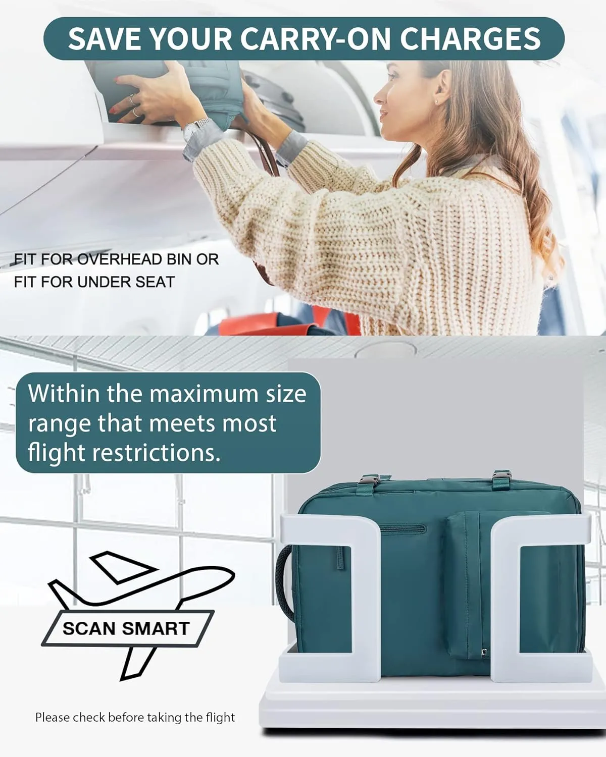 WONHOX Large Travel Backpack Carry on Flight Approved Laptop Work Business Backpack for Women Men Mochila de Viaje