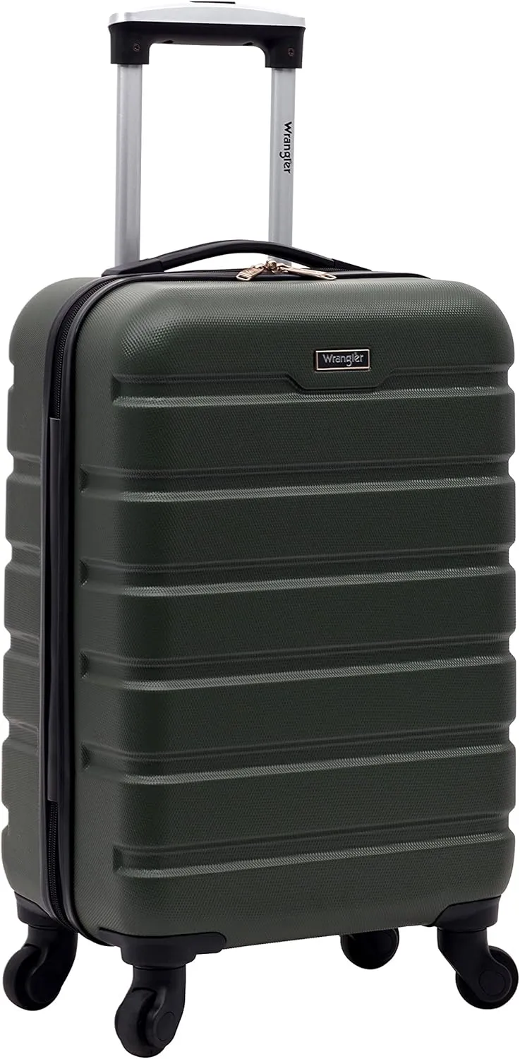 Wrangler Hardside Spinner Carry-On Luggage, Deep Depth, 22-Inch