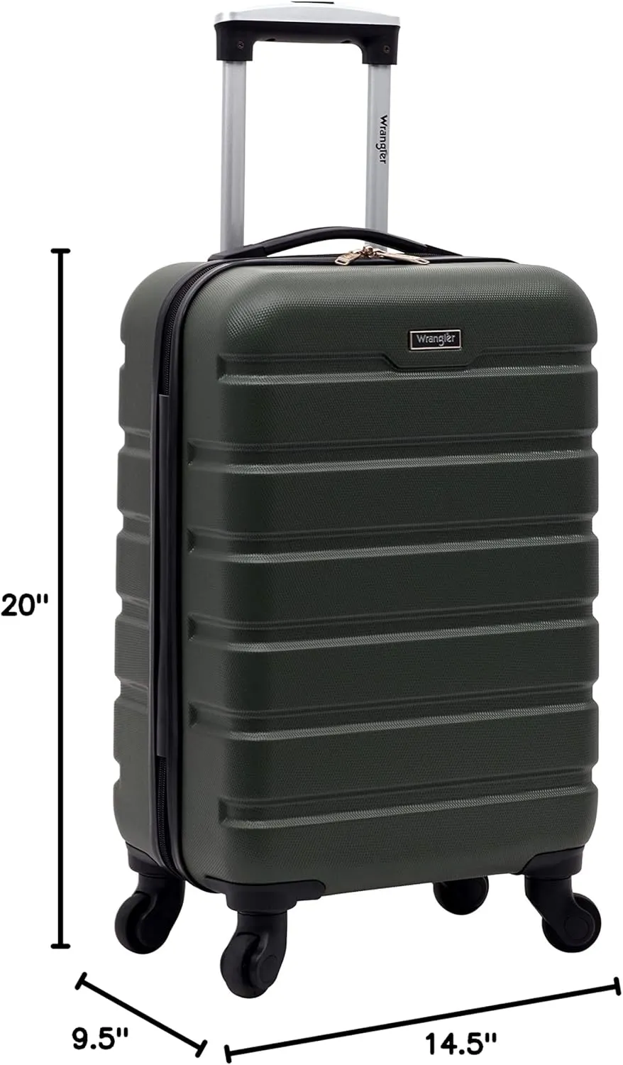 Wrangler Hardside Spinner Carry-On Luggage, Deep Depth, 22-Inch